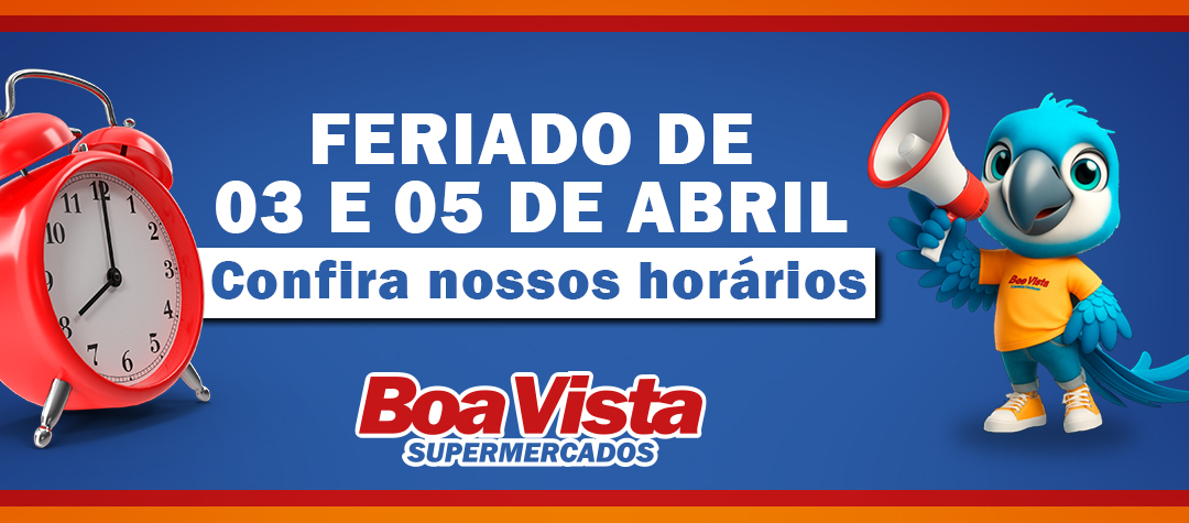 Horários Feriados 03 e 05 de Abril